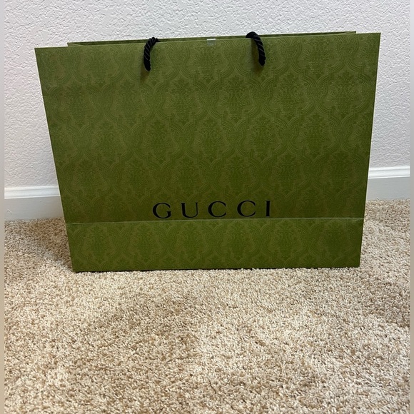 Gucci Handbags - Gucci Gift Bag Large Green Card Stock 18' X 14'
X 6.5'.EUC